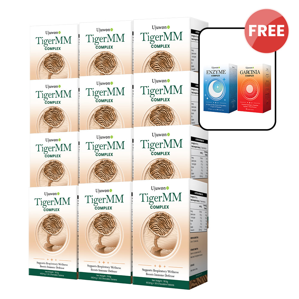 【Bundle of 12】Ujuwon TigerMM Complex 30s ×12 + Free Enzyme Complex 30s + Garcinia Complex 30s ×1