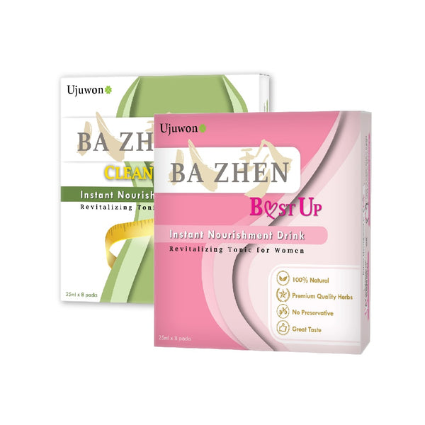 【Bundle of 2】Ujuwon Ba Zhen B.ust Up Instant Nourishment Drink 8s + Ba Zhen Clean Detox Instant Nourishment Drink 8s